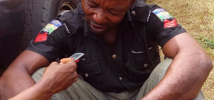 Arrested Policemen being interrogated