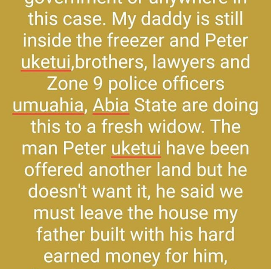 Lady cries for help as man brings the police to snatch their house in Umuahia 1 week after their father