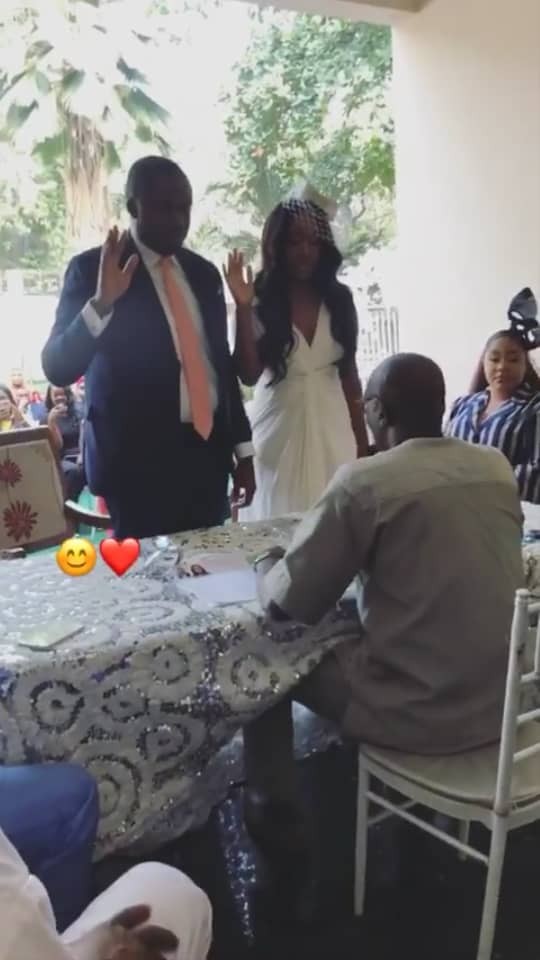 Photos from the court wedding of billionaire son Eyinna Anumudu and top MUA Joyce Jacob