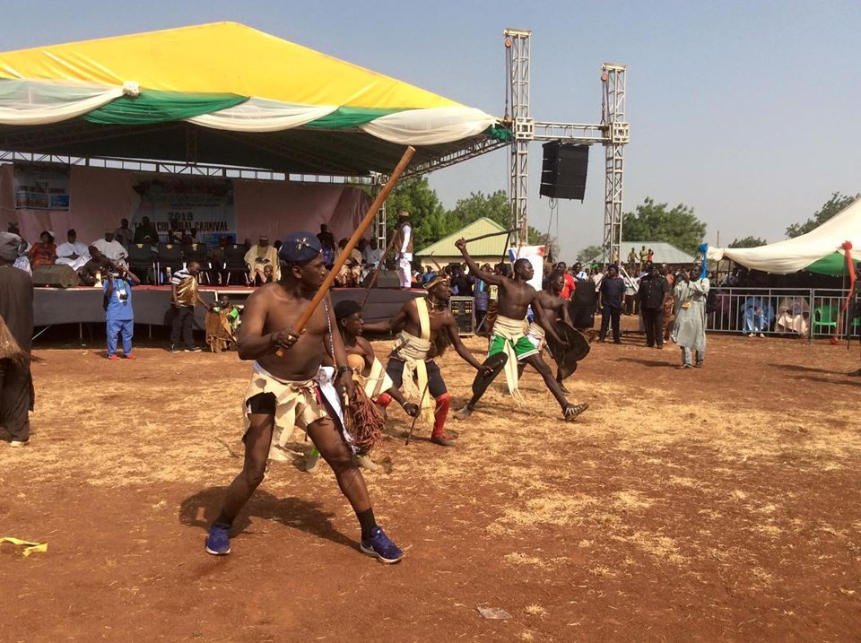 Minister of Youths and Sports, Solomon Lalung steps out in nothing but his briefs as he attends a cultural carnival in Plateau