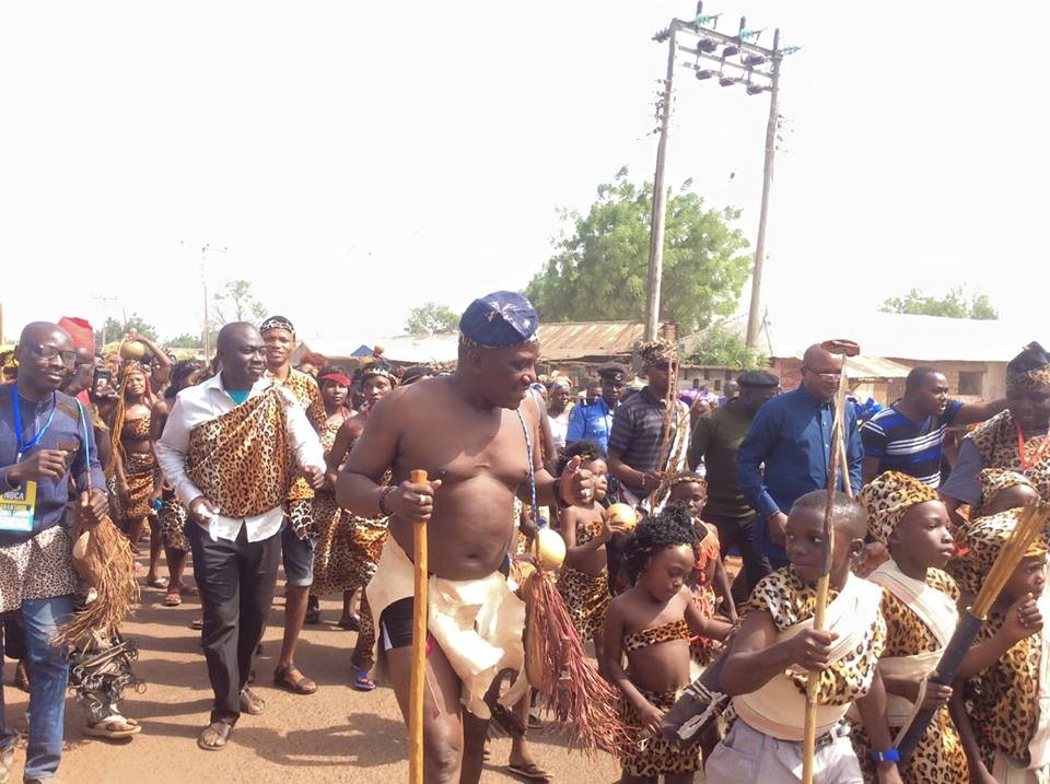 Minister of Youths and Sports, Solomon Lalung steps out in nothing but his briefs as he attends a cultural carnival in Plateau