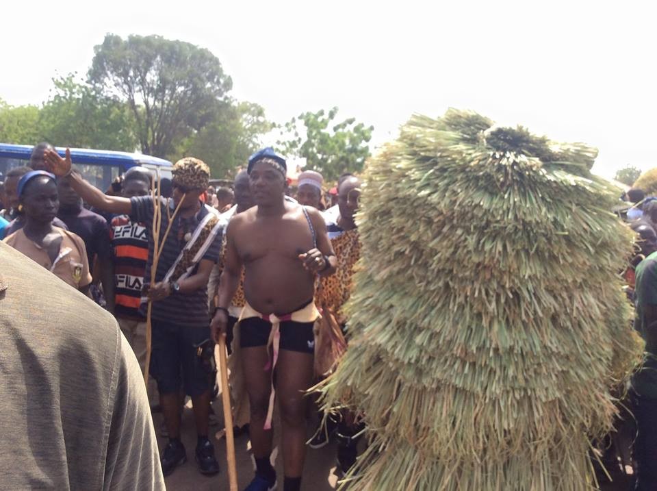 Minister of Youths and Sports, Solomon Lalung steps out in nothing but his briefs as he attends a cultural carnival in Plateau
