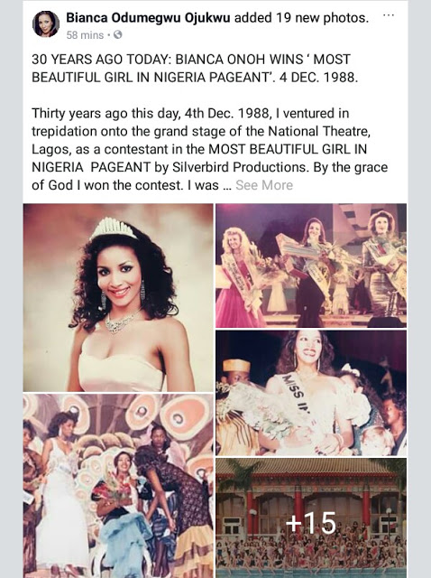  Bianca Ojukwu shares beautiful throwback photos as she marks 30 years since winning Most Beautiful Girl in Nigeria (MBGN) pageant