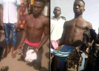 Young men caught with about 10 female pants in Delta