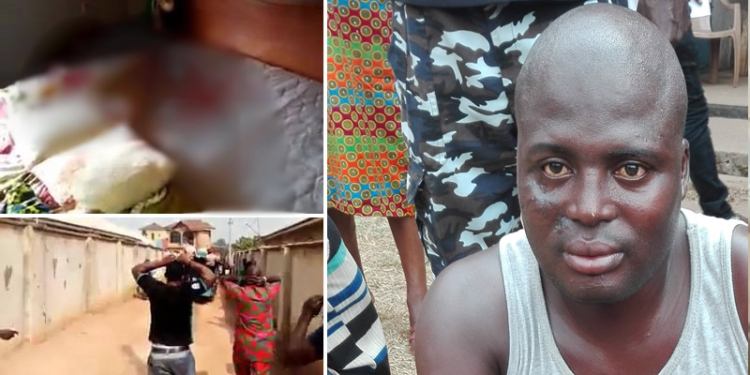 The police in Benin Monday paraded Uwaila Idehen, the 35-year-old man who shot and killed his wife and two sons in Benin