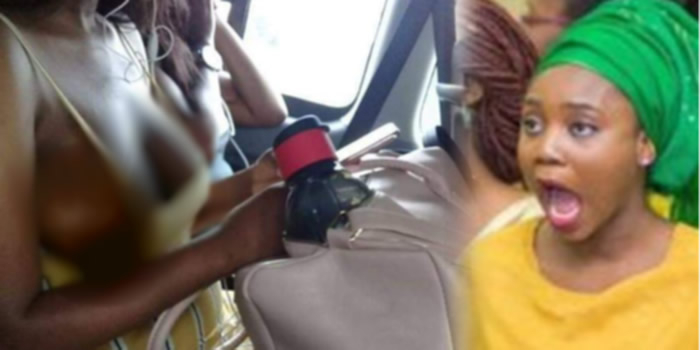 Woman's Breast Spills Out Of Her Dress In A Public Bus And Man