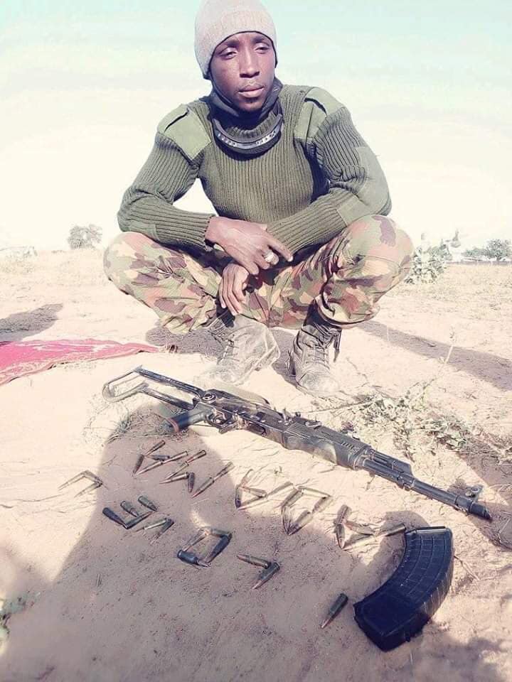 Nigerian soldier warms the hearts of many with the way he used his bullets to profess his love for his wife, Adama