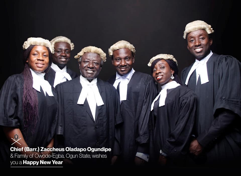 Lovely photo of a Nigerian dad whose seven children are all lawyers