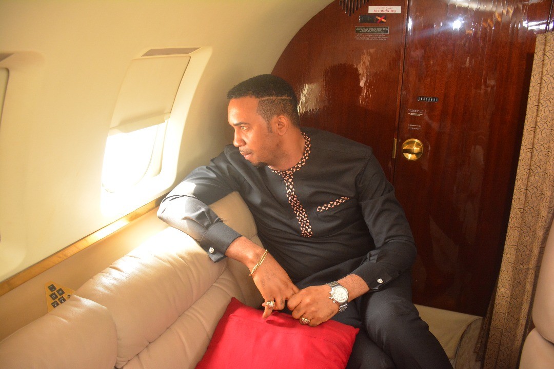  Pastor Chris Okafor shows of his newly acquired private jet