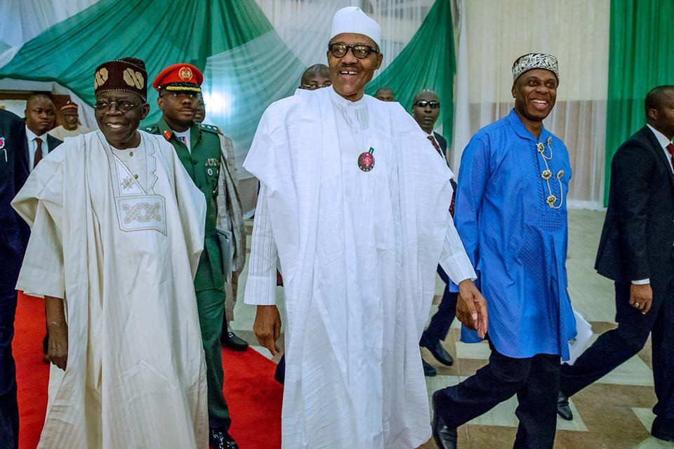 Photos of Tinubu at APC meeting earlier today surface online amidst FFK