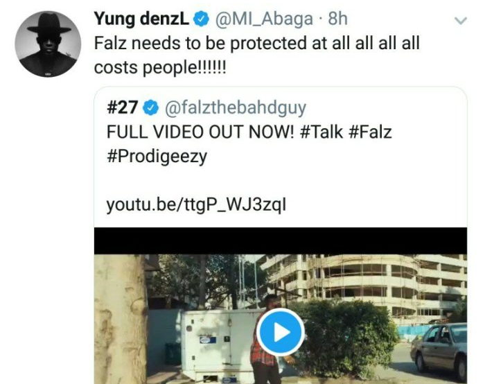 ?Falz needs to be protected at all cost?- rapper MI Abaga tweets
