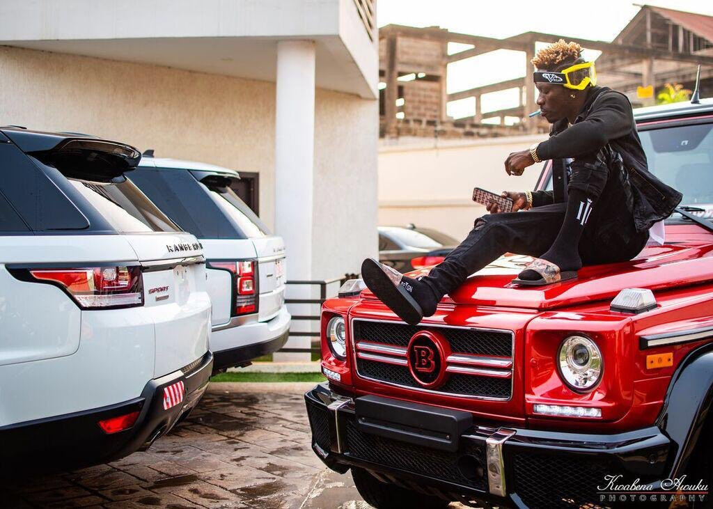 Shatta Wale shows off his expensive whips (Photos)