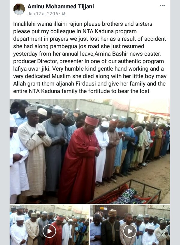 Photos from the funeral of NTA Kaduna presenter who died in an accident alongside her one-year-old child