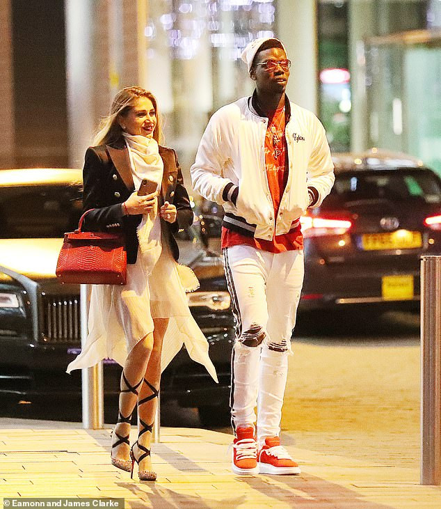 Paul Pogba makes a rare outing with his stunning girlfriend Maria Salaues after welcoming their first child (Photos)