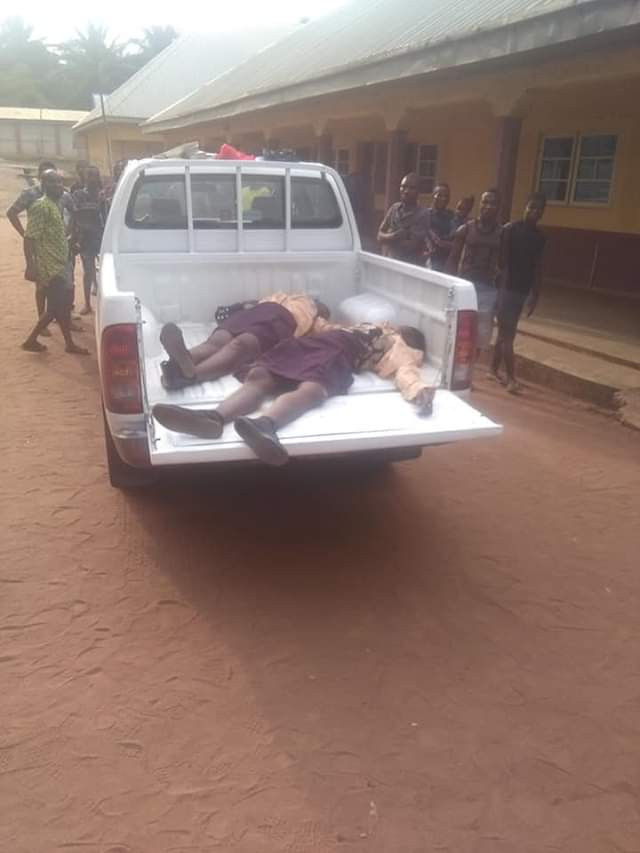 Photos: Reckless driver crushes two secondary school students to death in Anambra