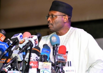 Pic.36. Independent National Electoral Commission (INEC) Chairman, Prof. Mahmood Yakubu, addressing a stakeholders meeting on 2019 General Elections postponement, in Abuja on Saturday (16/2/19).
01462/16/2/2019/Sumaila Ibrahim/BJO/NAN