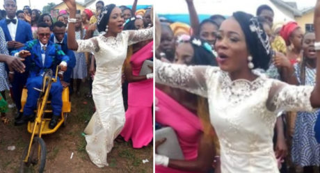 Nigerian Lady excited as she finally marries her physically challenged lover against all odds