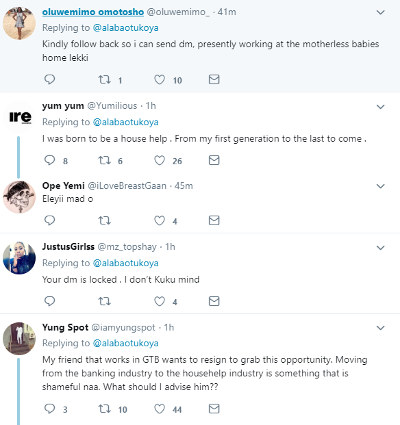 See hilarious reactions to a job advert that promises to pay ?250K for a househelp in a home in Banana Island