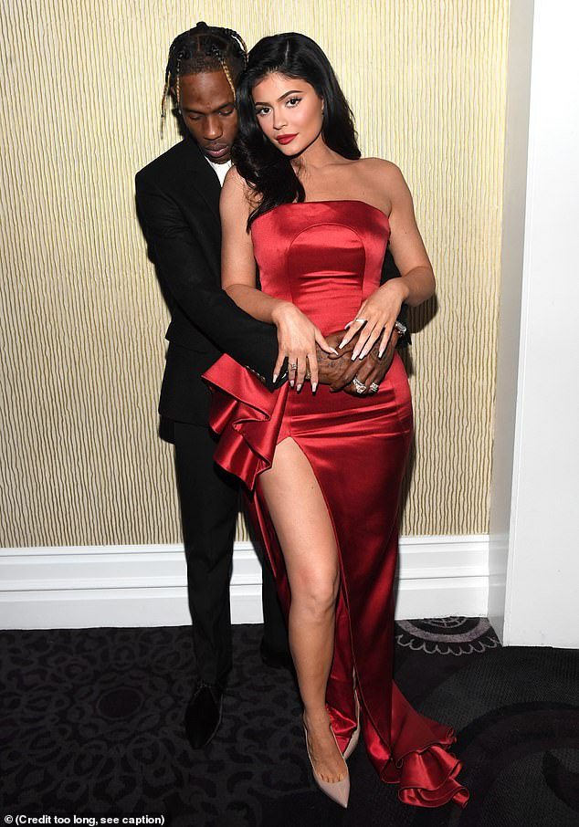 Kylie Jenner & Travis Scott pack on the PDA at Clive Davis pre-Grammy