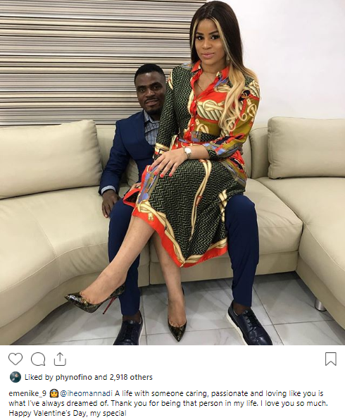 " A life with someone loving like you is what I?ve always dreamed of" - Emenike wishes his wife a happy Valentine