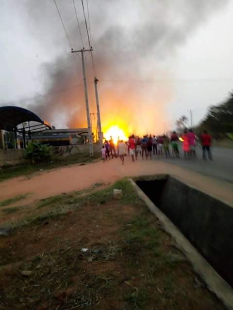 Graphic Photos: Pregnant woman, her two children killed, church razed as gas tanker explodes in Anambra