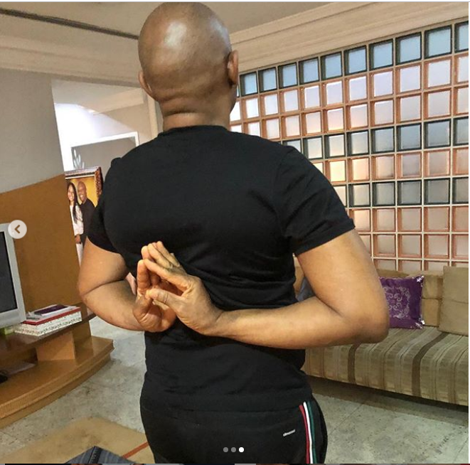 Billionaire businessman Tony Elumelu, 55, shows off his flexibility during Yoga session?(Photos)