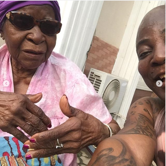 Charly Boy shares lovely photos with his 101-year-old mother (Photos)