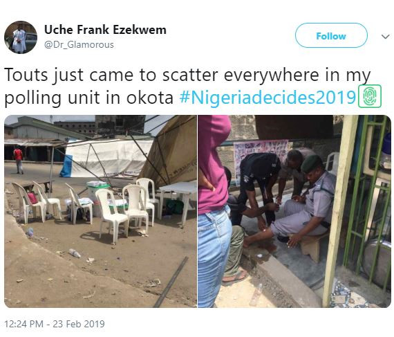 #NigeriaDecides2019: Touts just came to scatter everywhere in my polling unit in Okota, Lagos