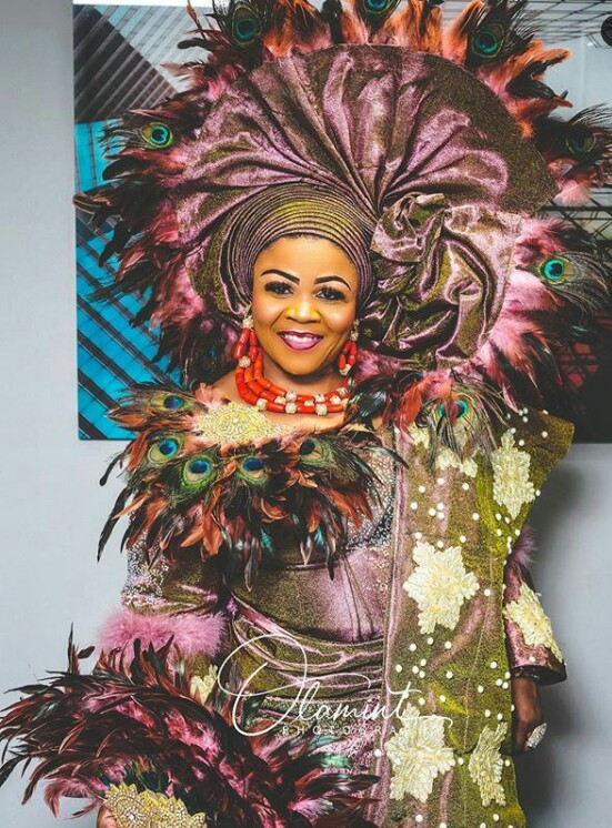  Photos: Flamboyant Nigerian woman takes Gele to a whole new level as she steps out for her thanksgiving celebration in London
