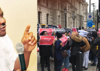 Governor Wike, Protesters in London