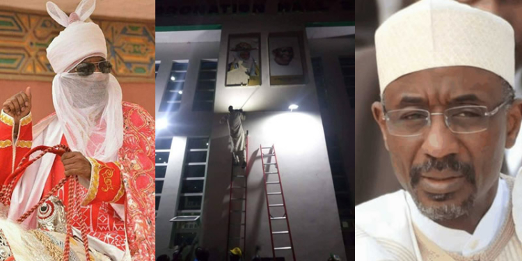 Ganduje’s Supporters Destroy Emir Of Kano’s Portrait At Government House