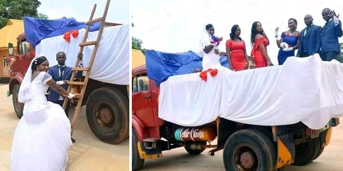 Couple goes viral after they got married with a tipper in Akwa Ibom