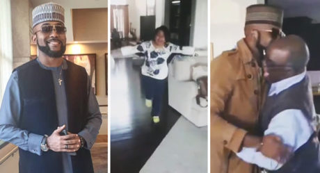 Banky W surprises his family and their reaction is priceless (Video)