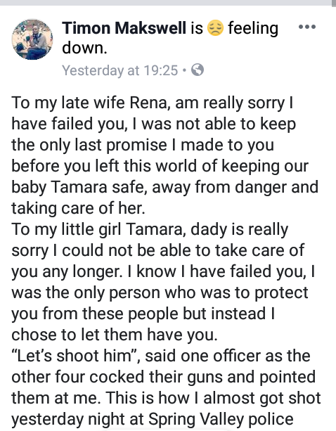 "Please help me get my child back" - Young father shares heartwrenching Facebook post after his daughter was taken from him at gun point by his in-laws 