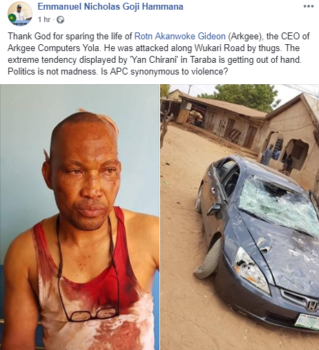 Igbo businessman narrowly escapes death after being attacked by hoodlums in Taraba