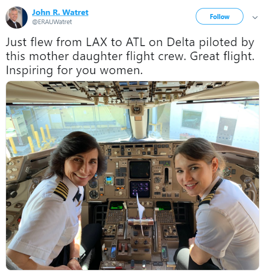 Inspiring story of a mother and daughter duo who piloted a Delta flight