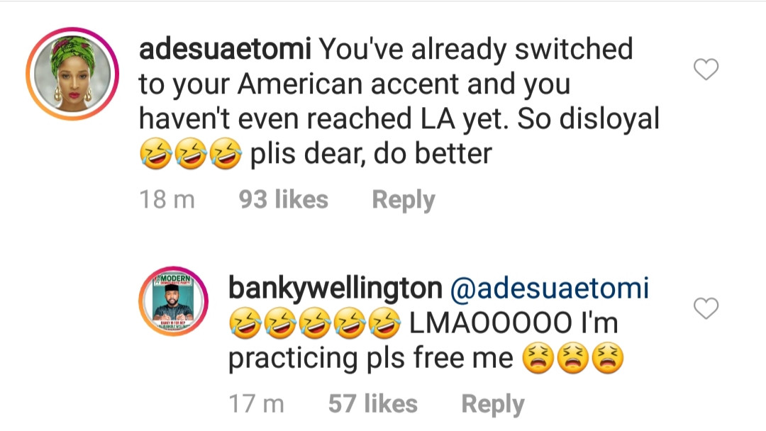 Between Adesua Etomi, her hubby Banky W and his American accent