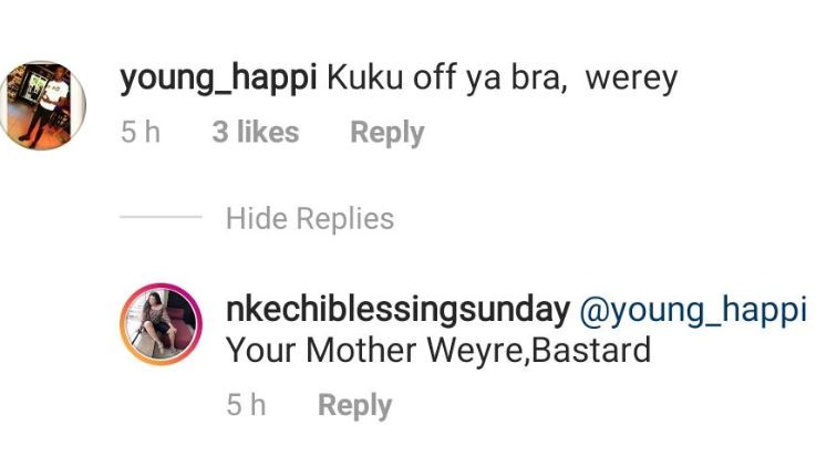 Actress, Nkechi Blessing drags the heck out of a fan who called her out for posing in just her bra (Photo)