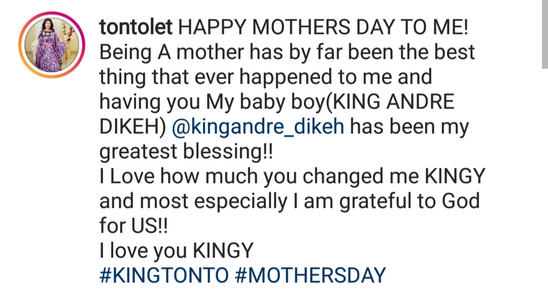 Tonto Dikeh blasts fans asking her why she changed her son