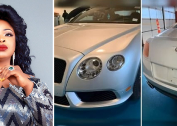 Nollywood actress Dayo Amusa flaunts new exotic car