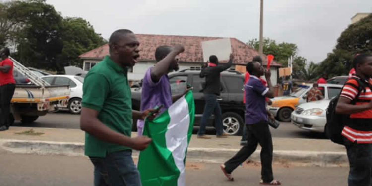 Nigerians protesting