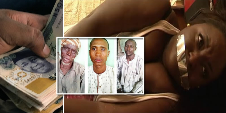 Inset: The rapists; Hassan Suleiman, Ibrahim Usman and Adamu Audu