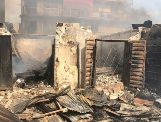 Millions of goods destroyed as fire guts shops In Ogba, Lagos