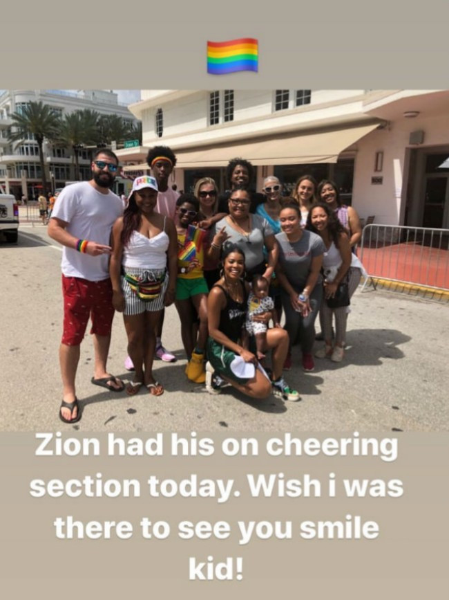 Dwyane Wade and Gabrielle Union publicly support their son at a gay pride parade