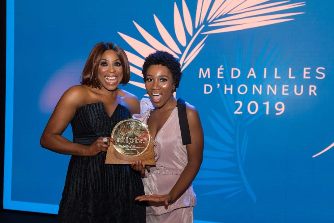 Nigerian media mogul Mo Abudu receives 2019 M?dailles d?Honneur at MIPtv in Cannes