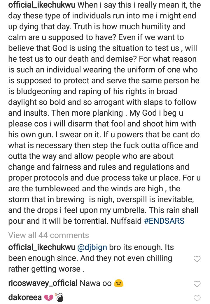 Ikechukwu warns of what would happen if SARS officials ever harass him the way they do other Nigerians