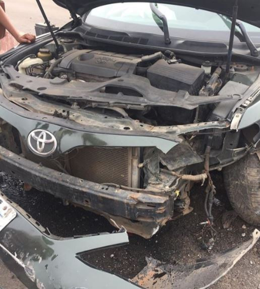 Actress, Abiola Adebayo survives terrible car crash (Photos)