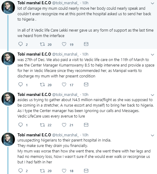 Nigerian man narrates how his mum died "as a result of medical negligence and malpractice from a hospital in India"