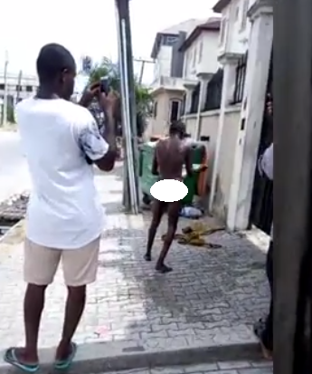 Man whose child is sick goes naked to protest being owed 3 months salary (video)
