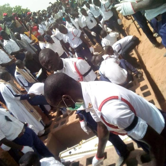 Photos from the funeral of the nine Boys Brigades killed in Gombe on Easter Monday
